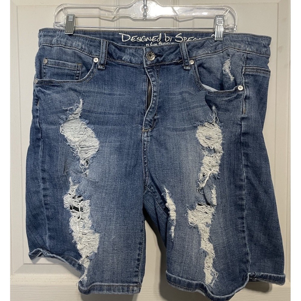 Designed by Special A in Los Angeles Jean Distressed  Jean Shorts Large 1Xlg